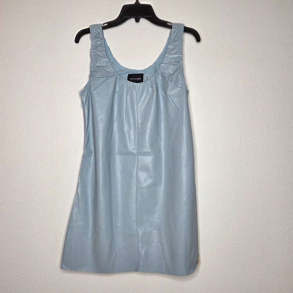 NWT Dolce Cabo Women's Faux Leather Tank Shift Sleeveless Dress